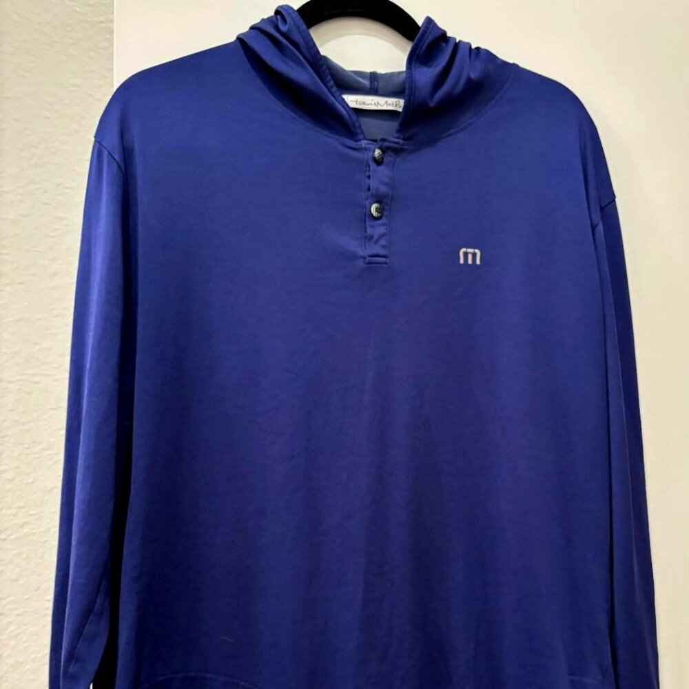 TravisMathew Men's Royal Blue Hooded Pullover
